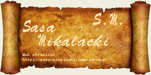 Saša Mikalački vizit kartica